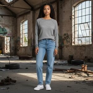 SO Women's S Gray Thermal Waffle Ribbed Knit Closet Staple Mixed Textures Shirt